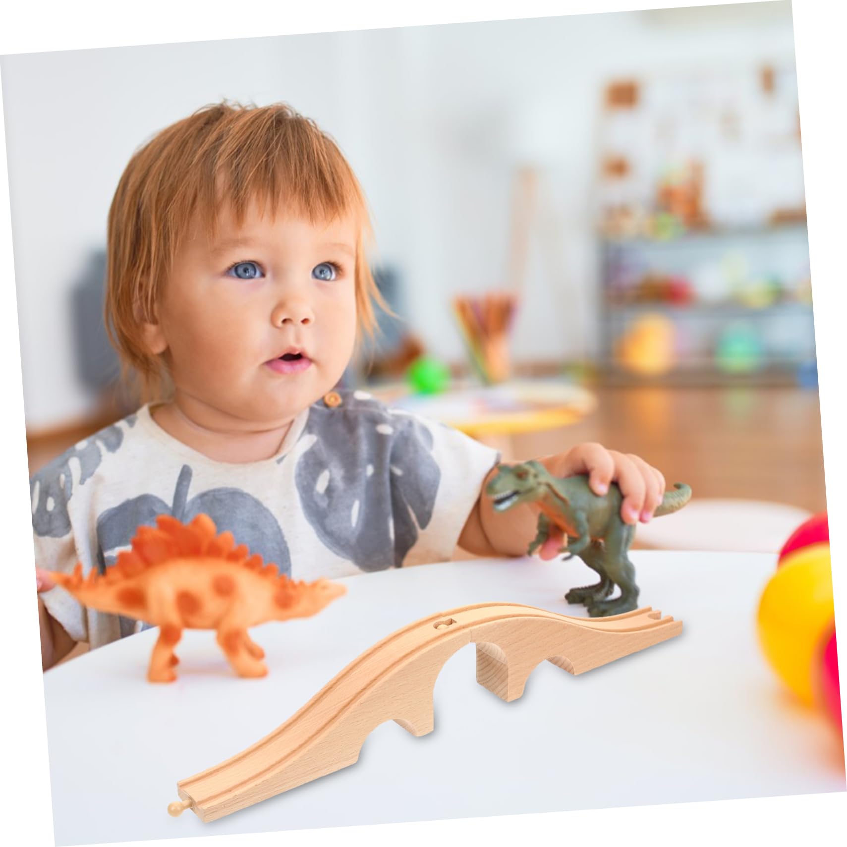 BRIGHTFUFU 2Pcs Train Bridge Model with Hillside for Railway Expansion Compatible with Train Tracks for Railway Scenes