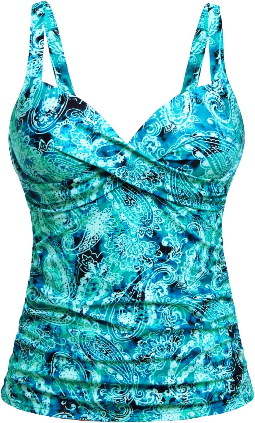 Women's Underwire Tankini Top Only - Push Up Swimsuit Top with Bra Support Tummy Control Bathing Suit Top No Bottom 2025