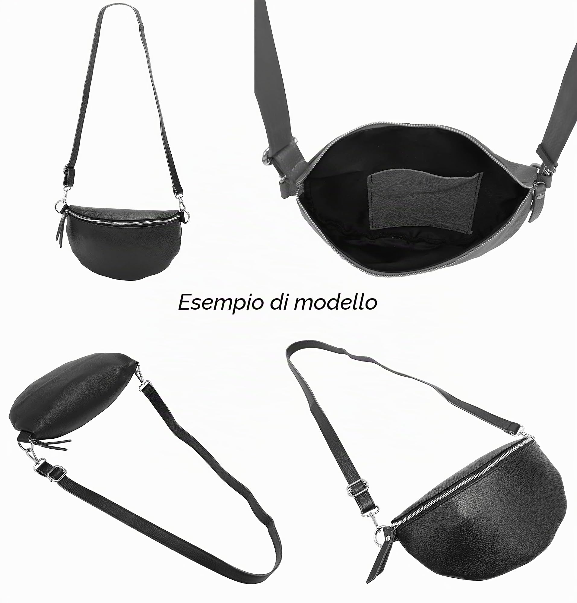 SH Leder ® Lala G399 - Marsupio unisex in vera pelle, per festival, viaggi, borsa a tracolla, da donna, in pelle, 30 x 18 cm