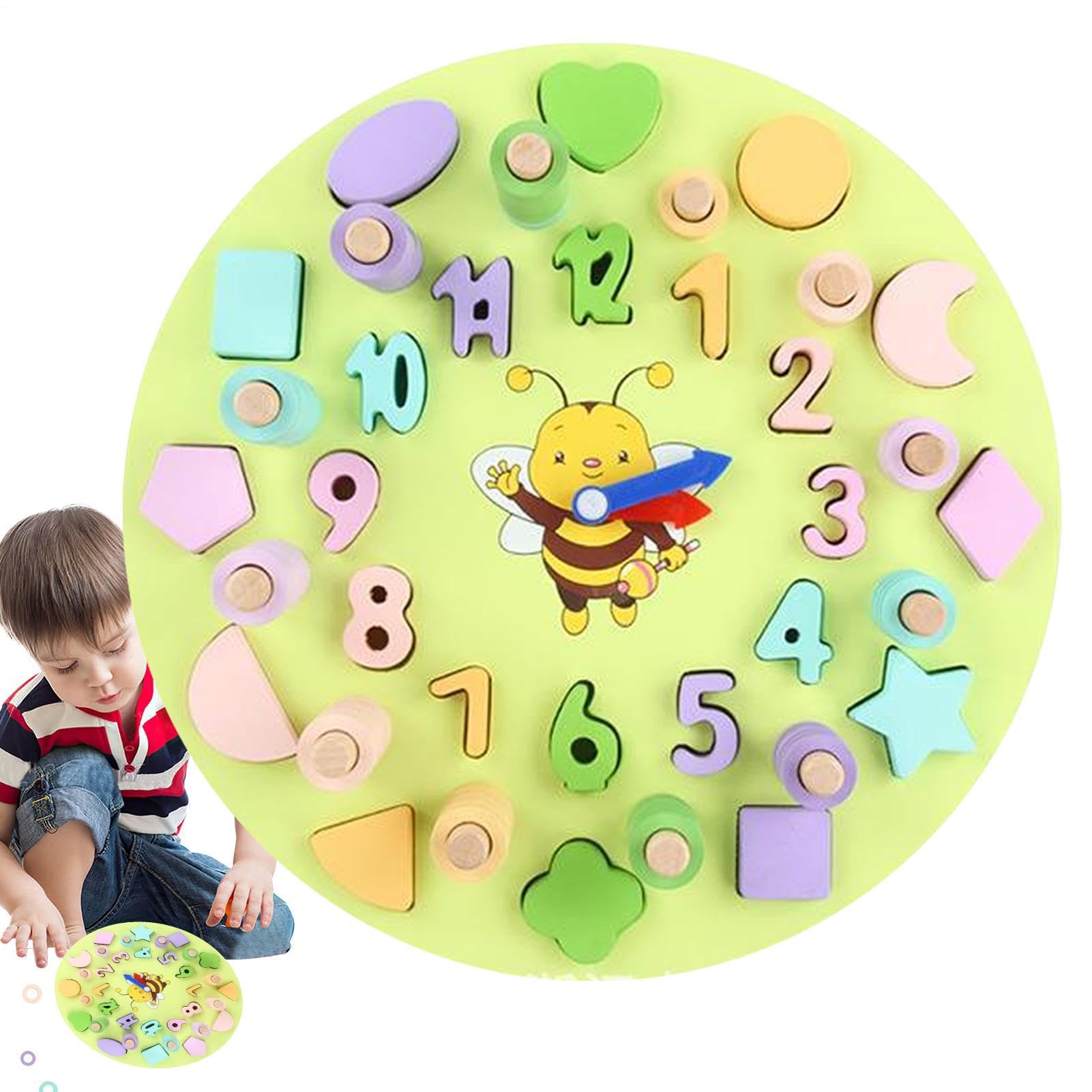 Reloj Educativo, Reloj de Juguete - Juego de emparejamiento de | Formas numéricas de Reloj de Aprendizaje Todo en 1 - Reloj Color Número Matemáticas Material didáctico, Actividades de