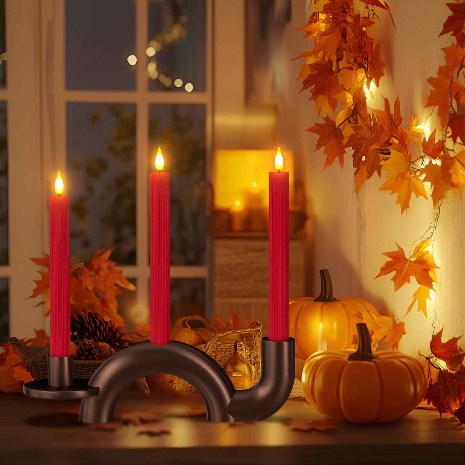 LINCOUNTRY. Velas Cónicas De Cera Primitiva, Color Azul, Funcionan Con  Pilas, Parpadeantes, Sin Llama, Con Temporizador,, image size:1600x1600