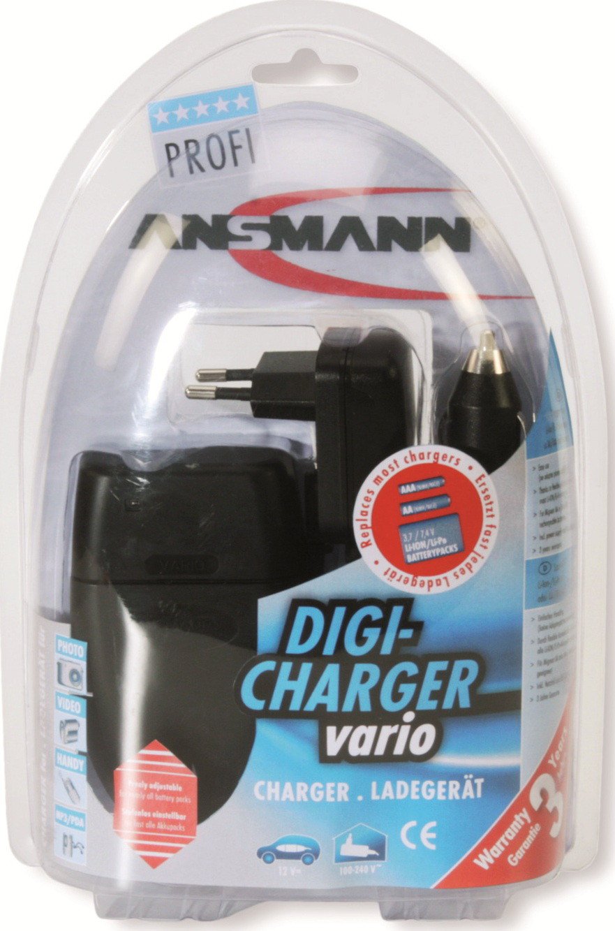 Ansmann 5025113/us Digicharger Vario - Universal Battery Charger for Lithium and NiMH