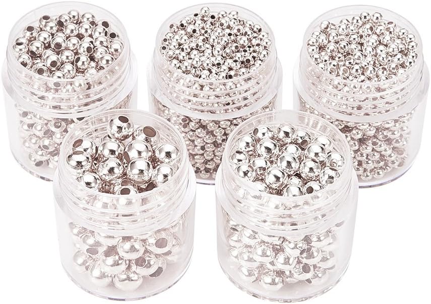 PandaHall 5 Box Round Spacer Beads Metal Beads Spacer Beads Amazon.co