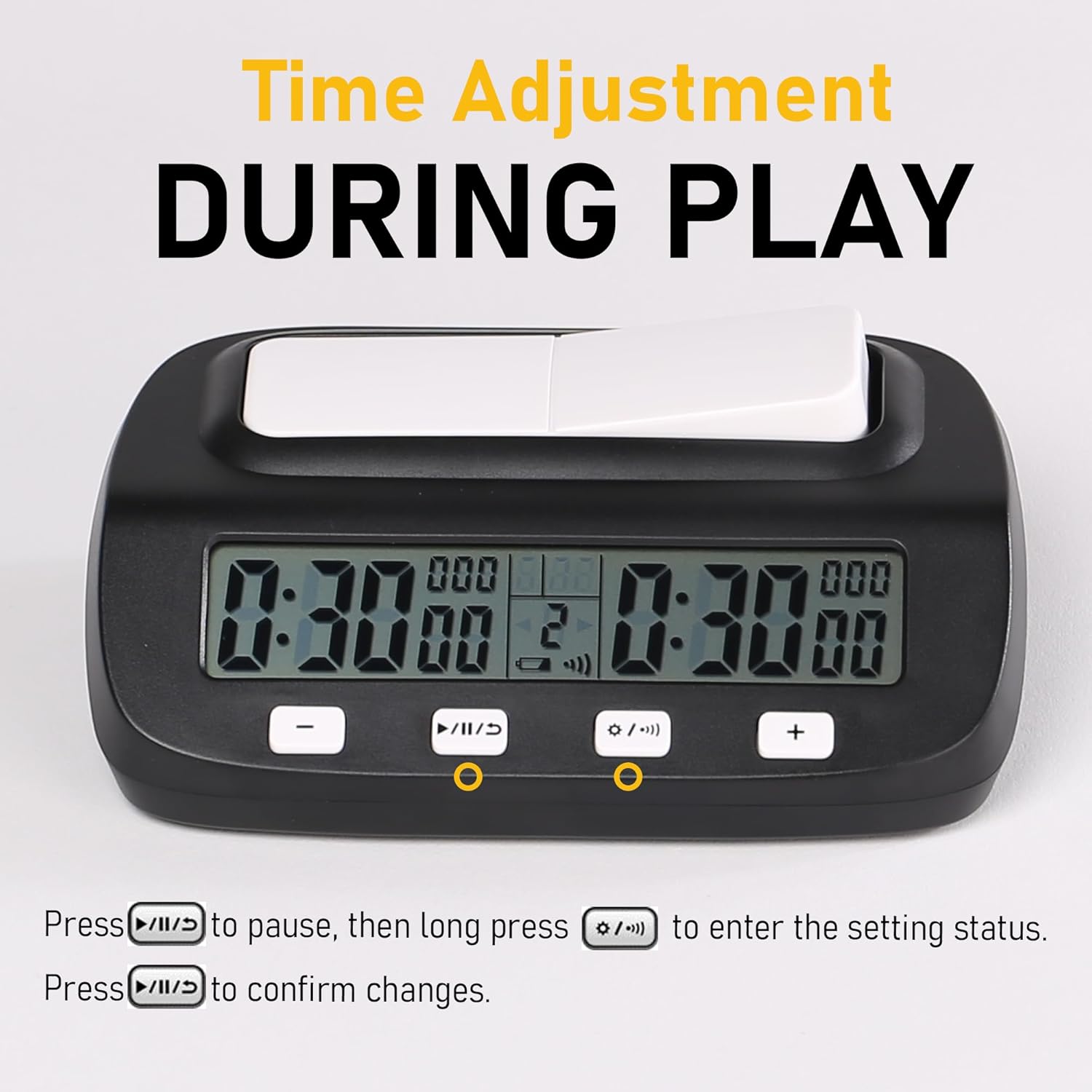Chess Clock Digital Chess Timer for Professional Tournament Competition with Bonus Delay Count Down Up Function 2 Players Board Game Timer