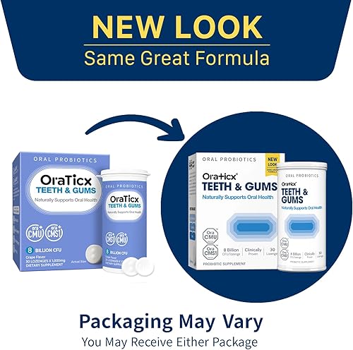 Miniatura 7 de OraTicx Probióticos orales para dientes y encías, 8 mil millones de UFC, apoya naturalmente la salud oral, el aliento fresco y la inmunidad,