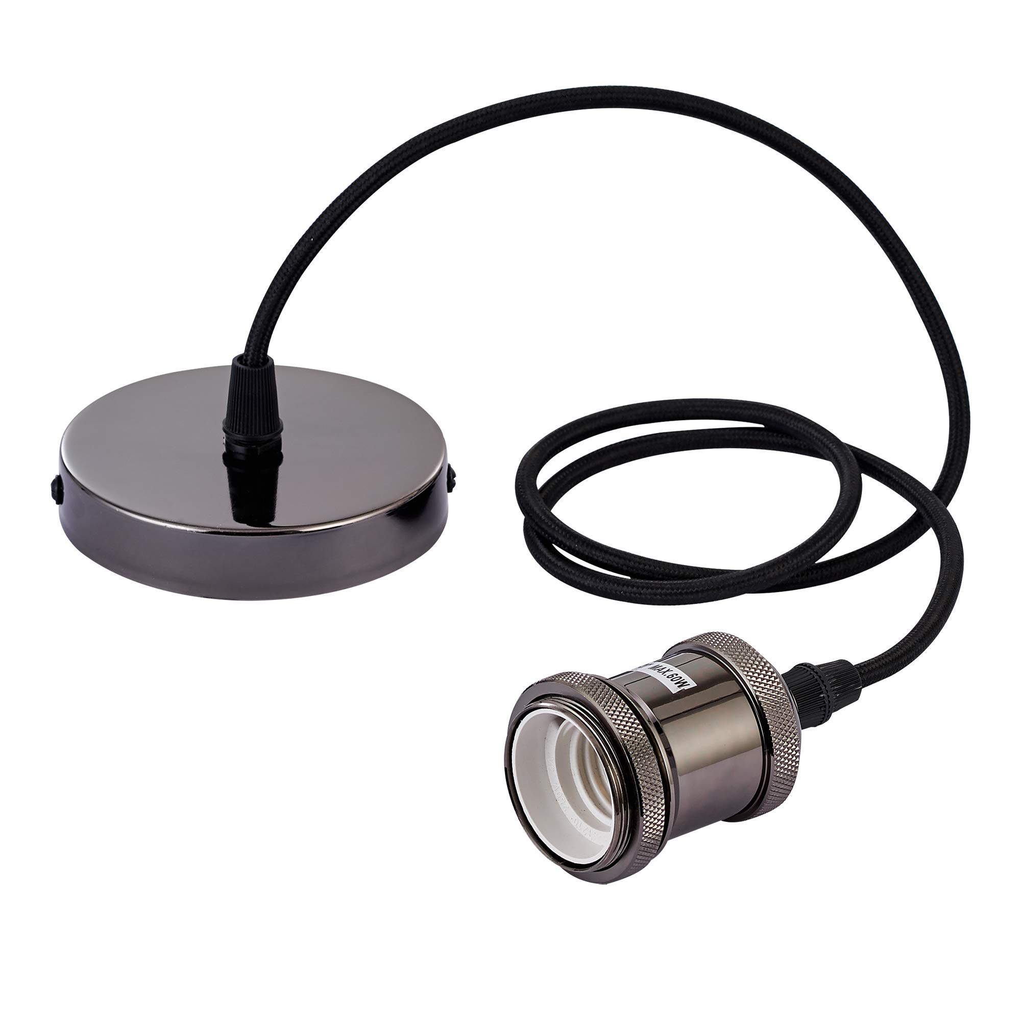 Innoteck Vintage Pendant Lamp Holder E27 Black Retro Industrial Ceiling Light