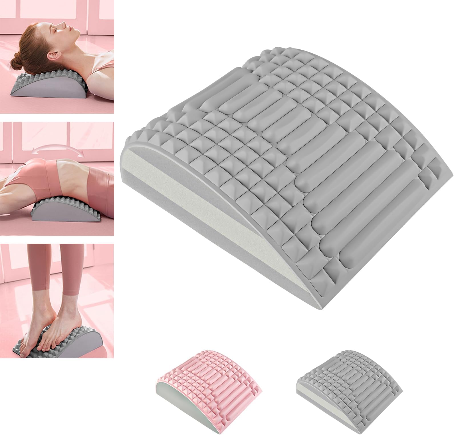 2023 New Neck and Back Stretcher, Back Neck Lower Back Relief, Back Stretcher for Lower Back Pain Relief, Lumbar Support for Prolonged Sitting (Gray)