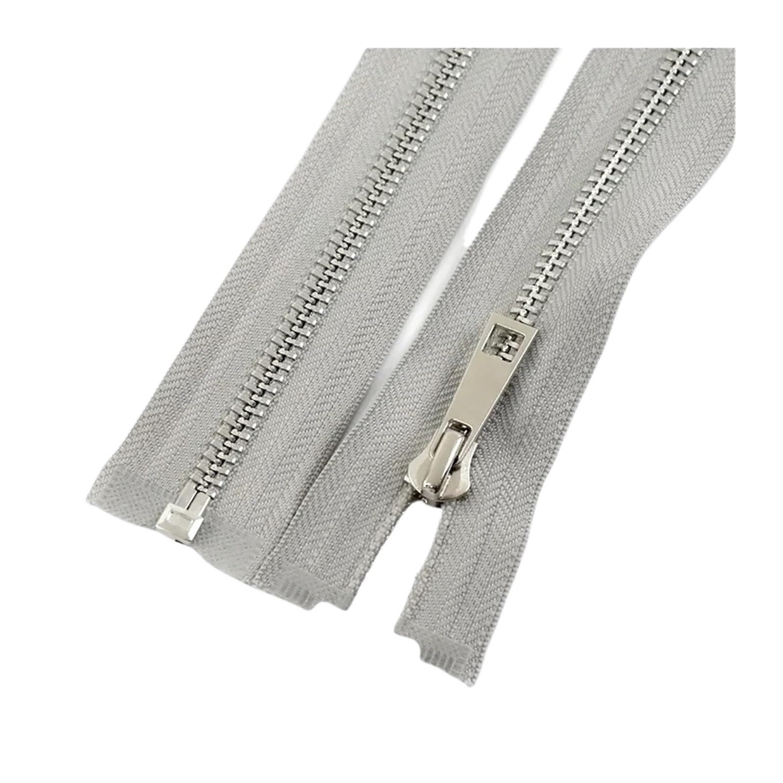 5 #, metalowy zamek błyskawiczny, 40/50/60/70/80 cm, proste otwarcie, srebrne zęby, odzież, zapięcia do szycia (szary, 80 cm, 5#-10 szt.)