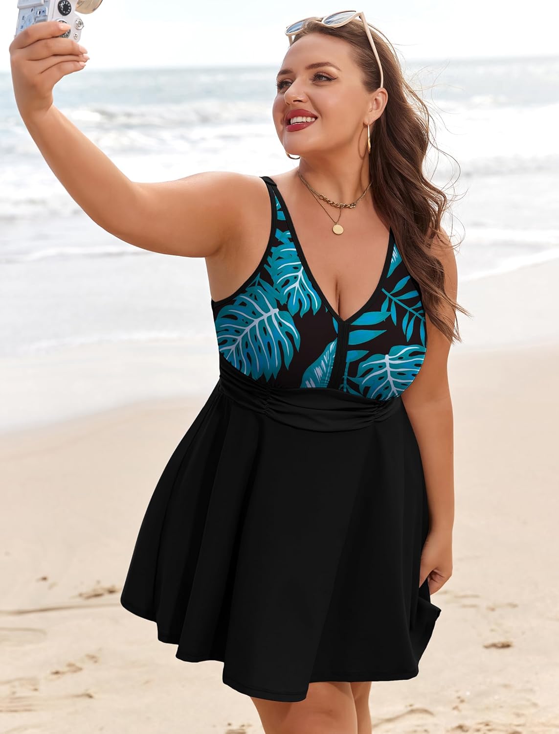 Arolina Women's Plus Size Tankini Swimsuits Two Piece Tummy Control Bathing Suits Hide Belly Swim Dress with Boy Shorts - Image 4