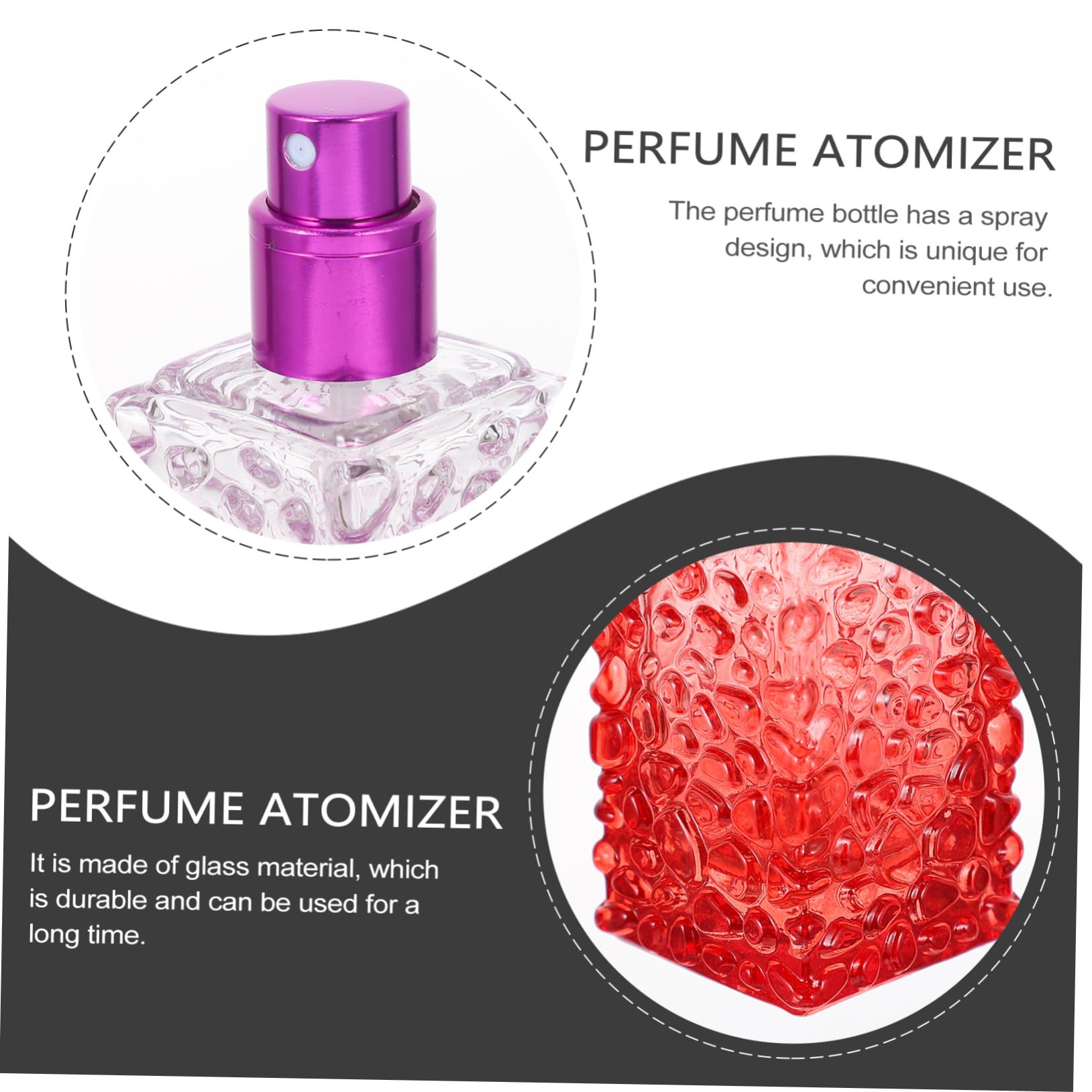 Botella de Perfume Degradado de Vidrio 50ml, 6 Piezas
