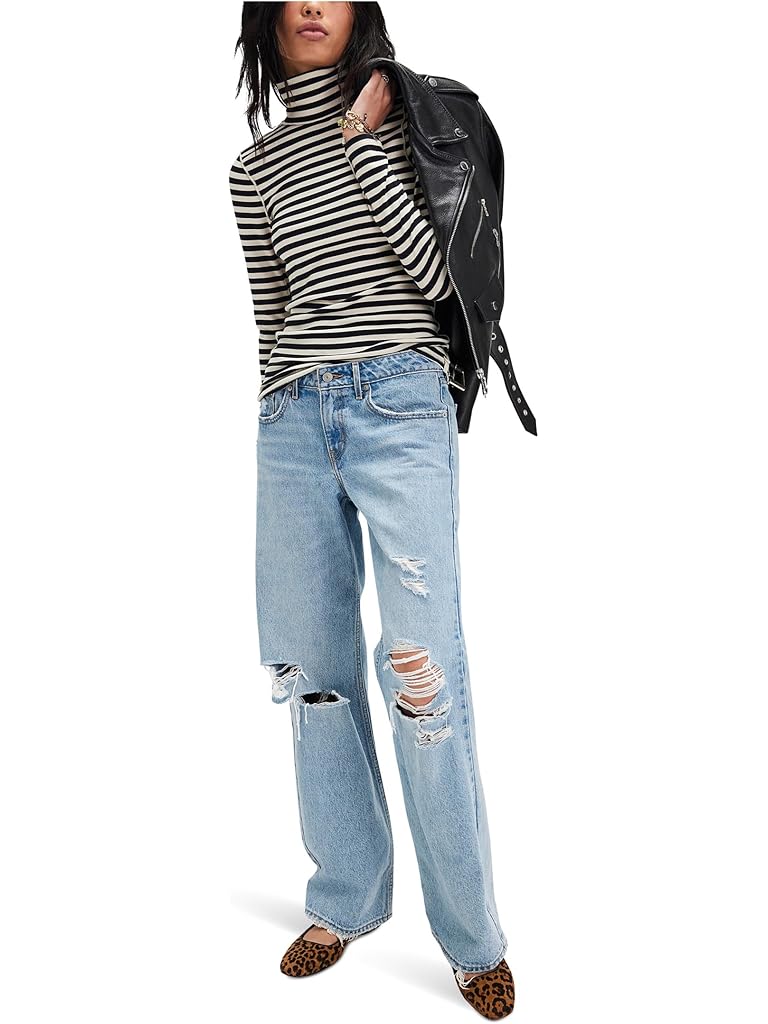 Black Free People We The Free Good Good Stripe Turtleneck