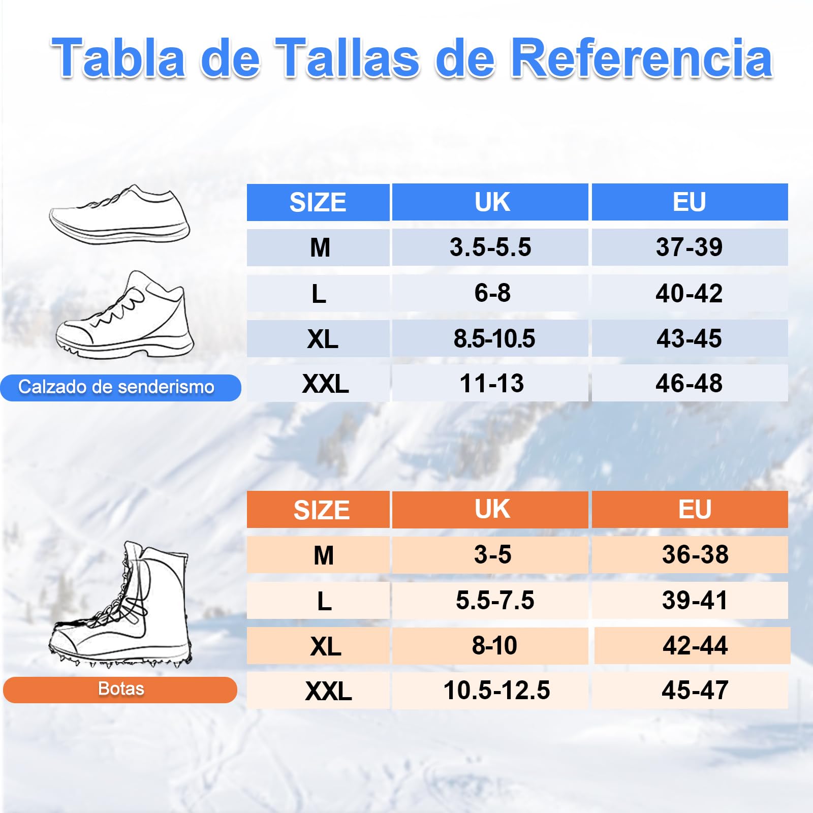 Crampones Inoxidable Nieve Hielo, Crampones Ligeros Trail Running, Portátil Antideslizante Excursiones Pesca Caminata