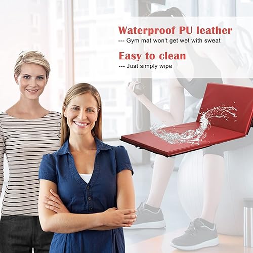 Miniatura 4 de Alfombrillas de ejercicio para entrenamiento en casa, 4 x 8 x 2 pulgadas, extra gruesas, de alta densidad, antidesgarros, plegable, con cierre de