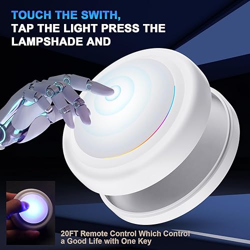 Miniatura 3 de Luces de disco con control remoto, 13 colores intercambiables, luces LED de disco con pilas, regulables, para debajo del gabinete, con 1 control