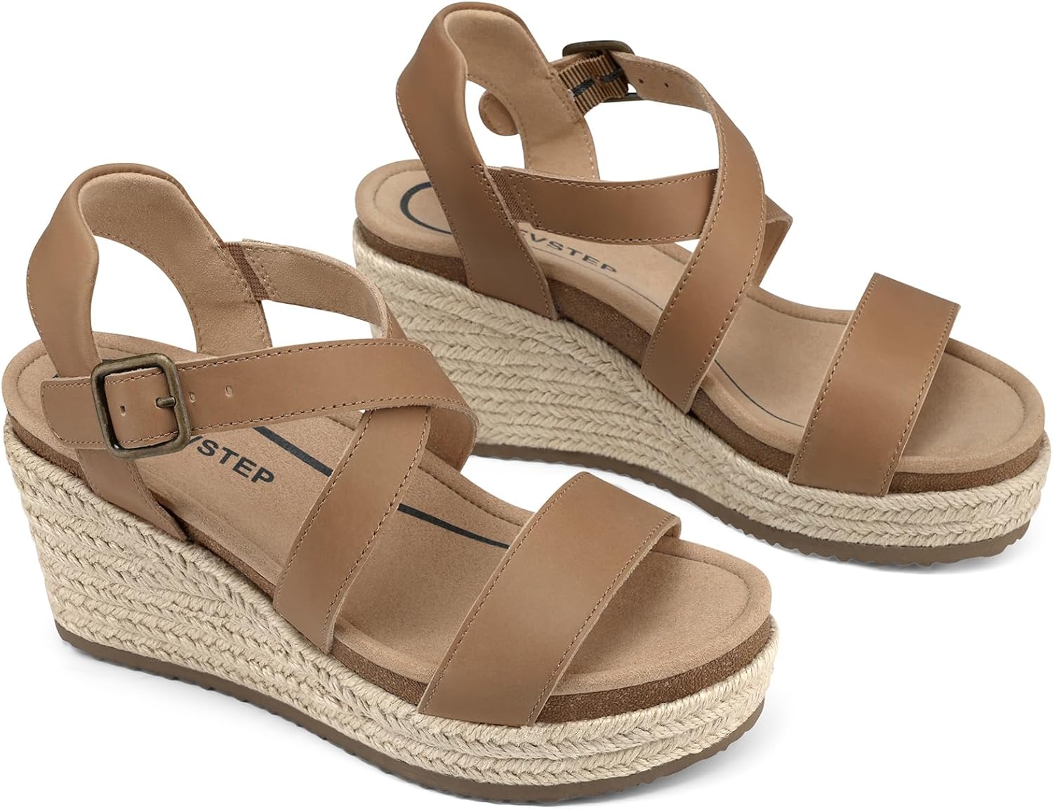 Women's Orthopedic Wedge Sandals: Arch Support Genuine Leather Platform Espadrilles - Open Toe Comfortable Casual Summer Sandals