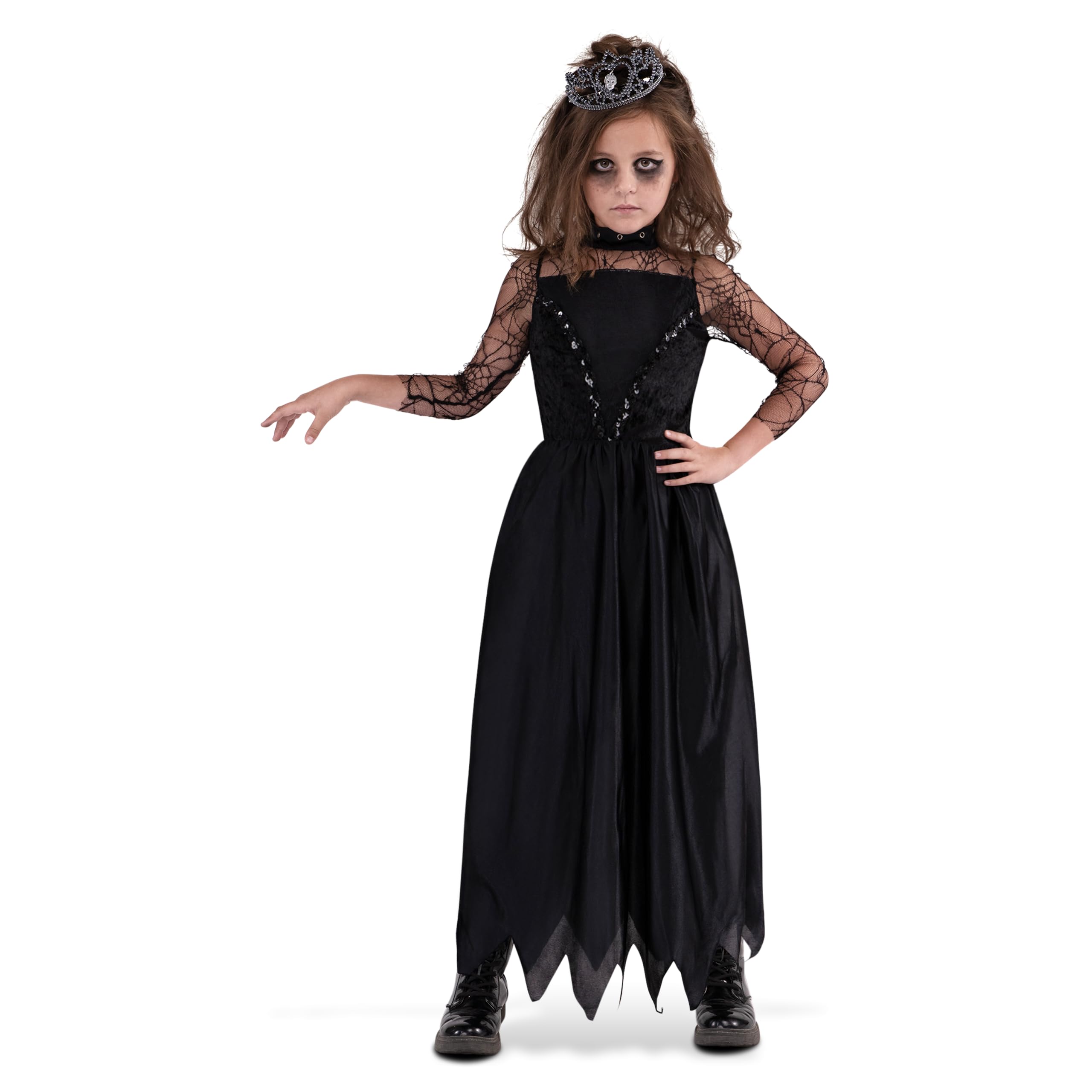 Spooktacular Creations Girl's Black Princess Costume for Halloween Party, Fairytale Witch Role Playing, School Play