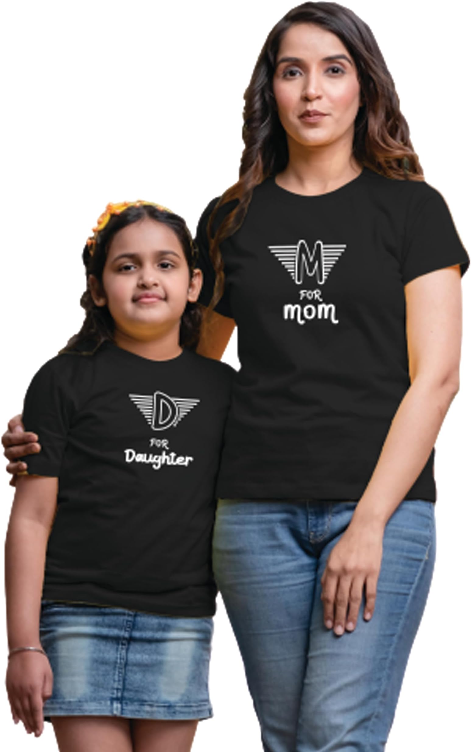 M for Mom D for Daughter Combo T-Shirts