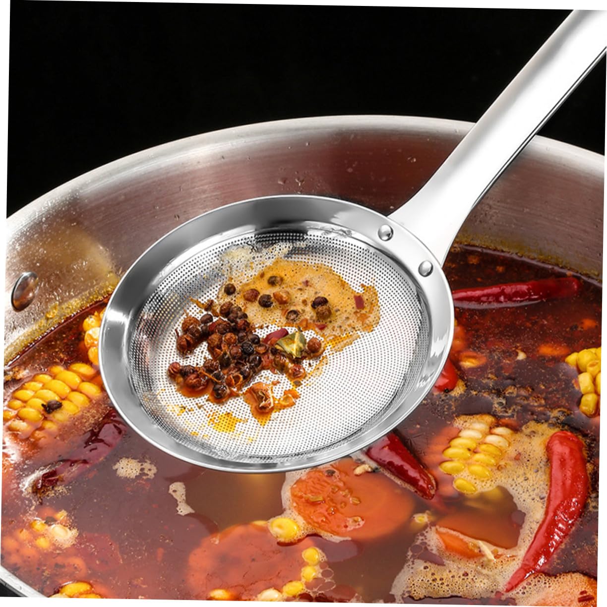 Feinmaschiges Edelstahlsieb für Küche und Backen, Silber