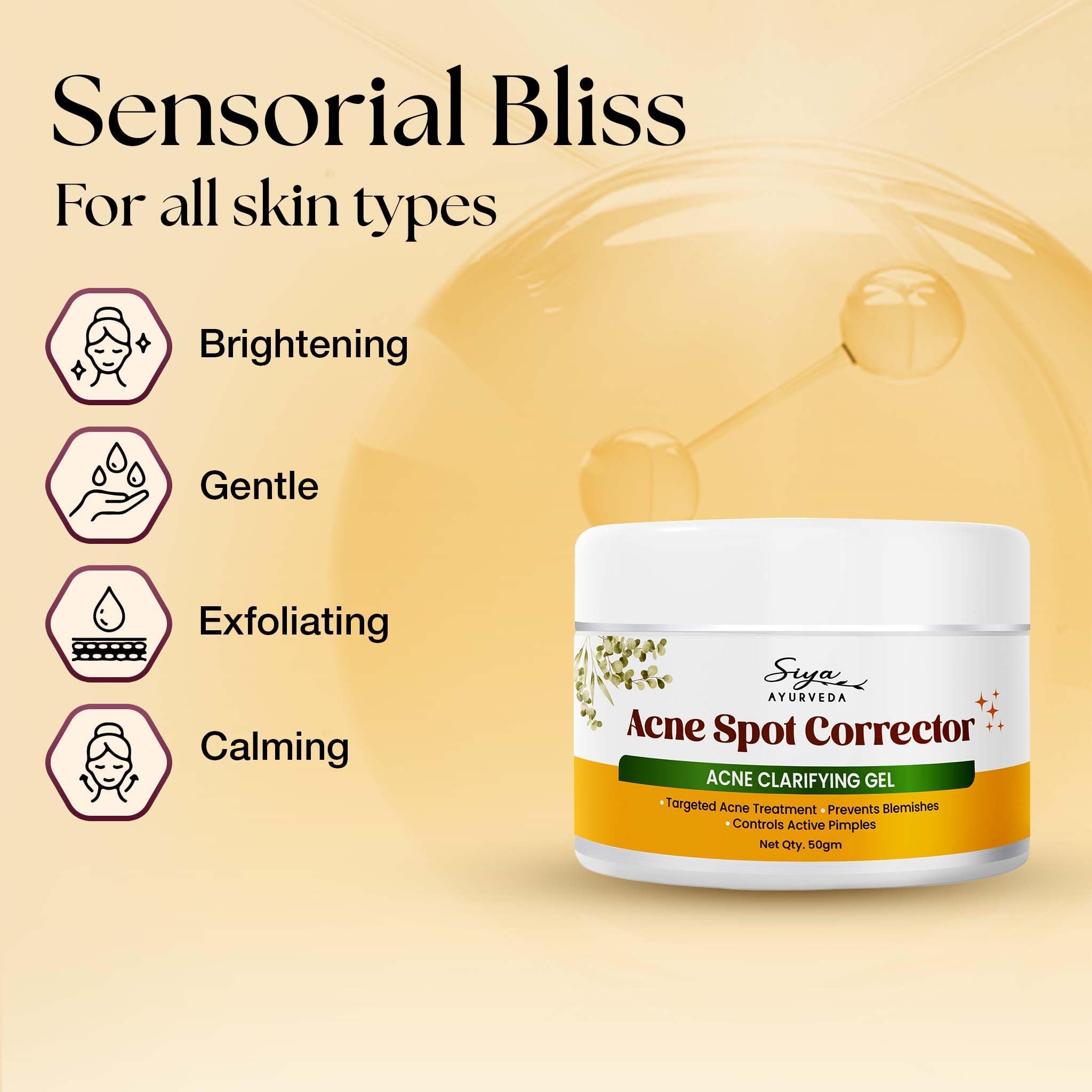 Siya Ayurveda Acne Spot Corrector Gel For Reducing Active Acne |1% Niacinamide and 2% Salicylic Acid Reduces Pimples, Blackheads, & Whiteheads 3