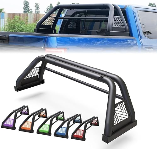 ROXX Barras enrollables universales para camionetas de tamaño completo, barra enrollable Sport Chase Rack para Dodge Ram 1994-2010Chevy Silverado