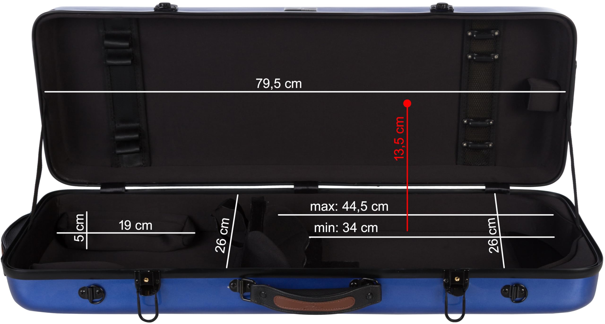 Custodia per Viola Fiberglass 38-43 Oblong blu M-case + borsa musicale
