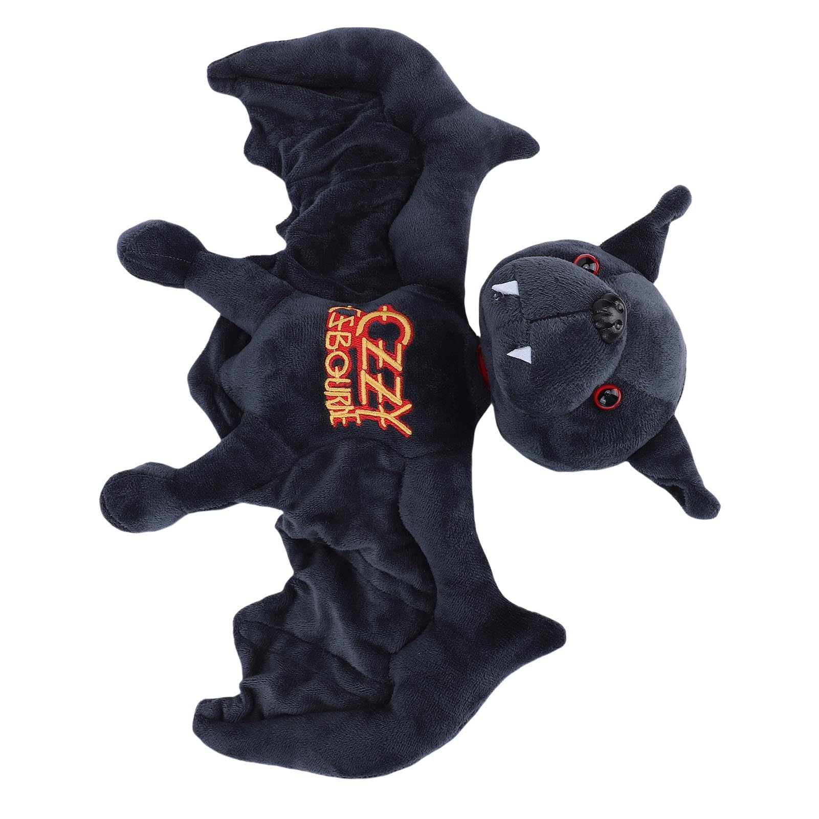 Pipistrello Nero Peluche Pipistrello da Collezione Bambola di Peluche Morbido Carino Farcito con Ricamo in Oro per Fan della Musica Rock (Magnetica)