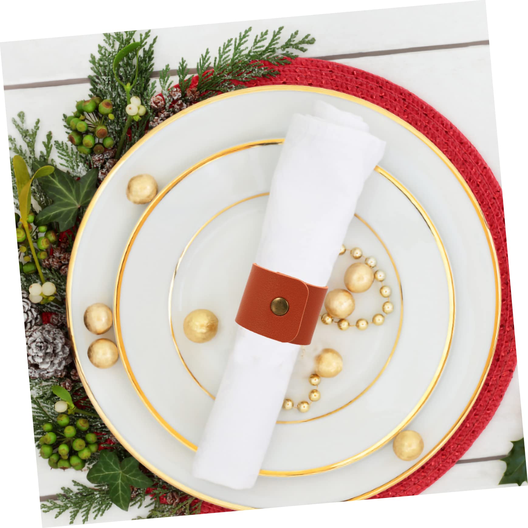 Zerodeko 20piezas Anillos De Servilleta De Cuero Impermeables para Decoración De Mesa Bodas y Restaurantes Accesorios Elegantes para Eventos y Cenas