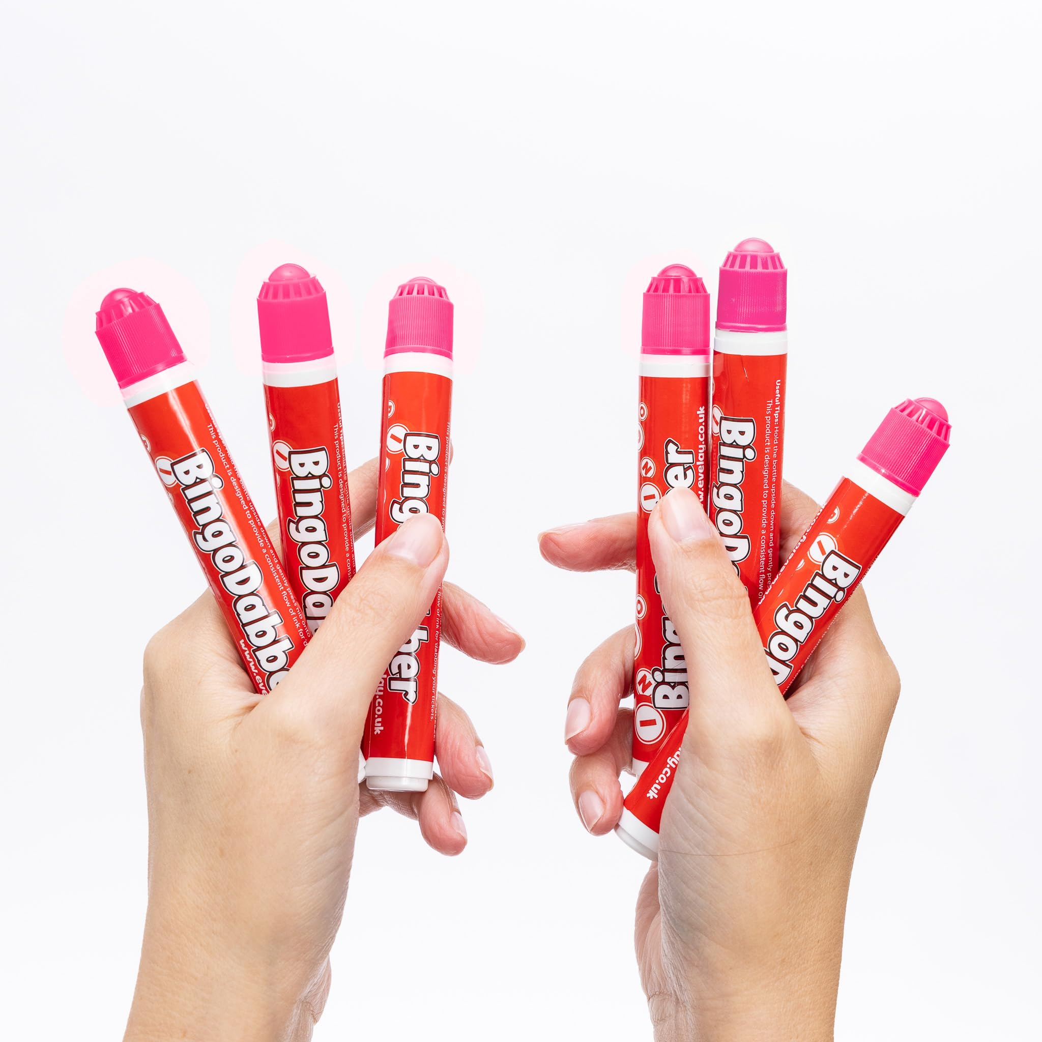 evelay 6 Bingo Dabbers - 20ml Slimline Markers, Pink - Image 4