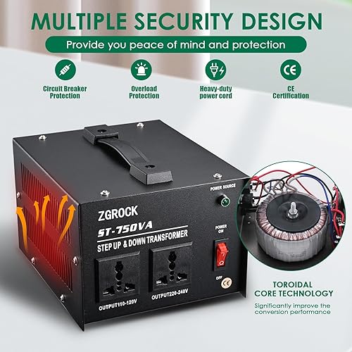 Miniatura 4 de Transformador de voltaje de 750 vatios convertidor de potencia transformador elevador transformador 110 V a 220 V220 V a 110 V protección de