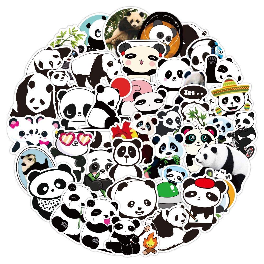 JOYGIFTStickers for Water Bottles, 50 Pack/PCS Zoo Panda Style Hydroflask Stickers Aesthetic Waterproof Cute Vsco Vinyl Stickers Laptop Skateboard Luggage Computer Stickers for Teens Girls Kids