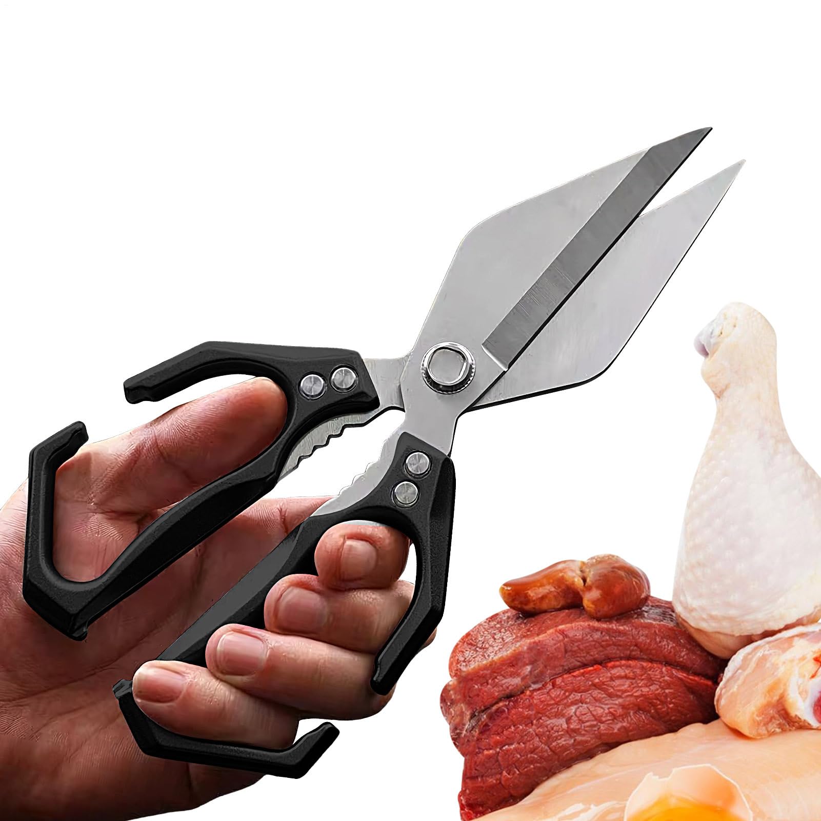Tijeras de cocina para alimentos que evitan resbalones al trocear pato y verduras