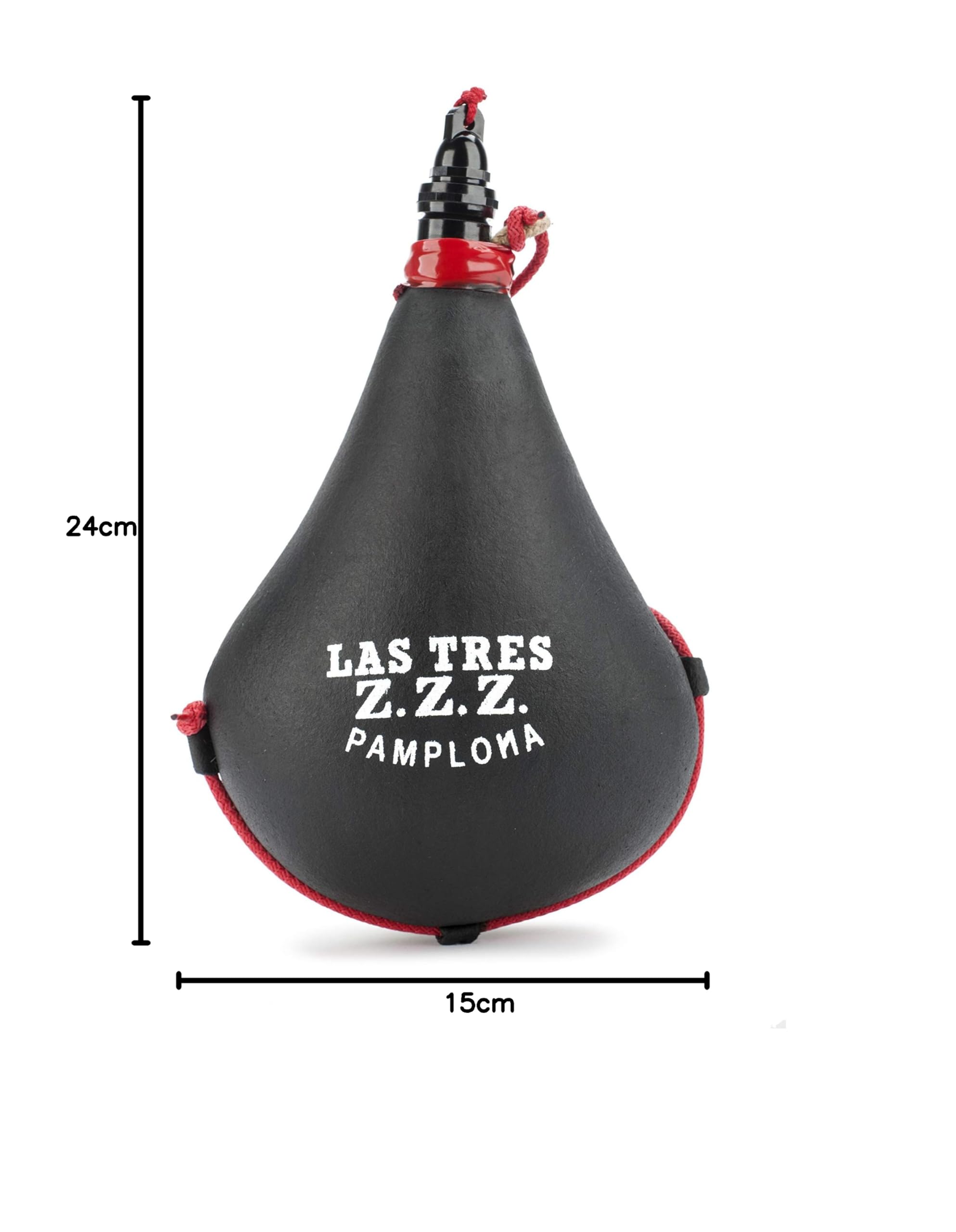 LAS TRES ZZZ Bota de vino recta Suprema con interior de Latex (1 Litro)