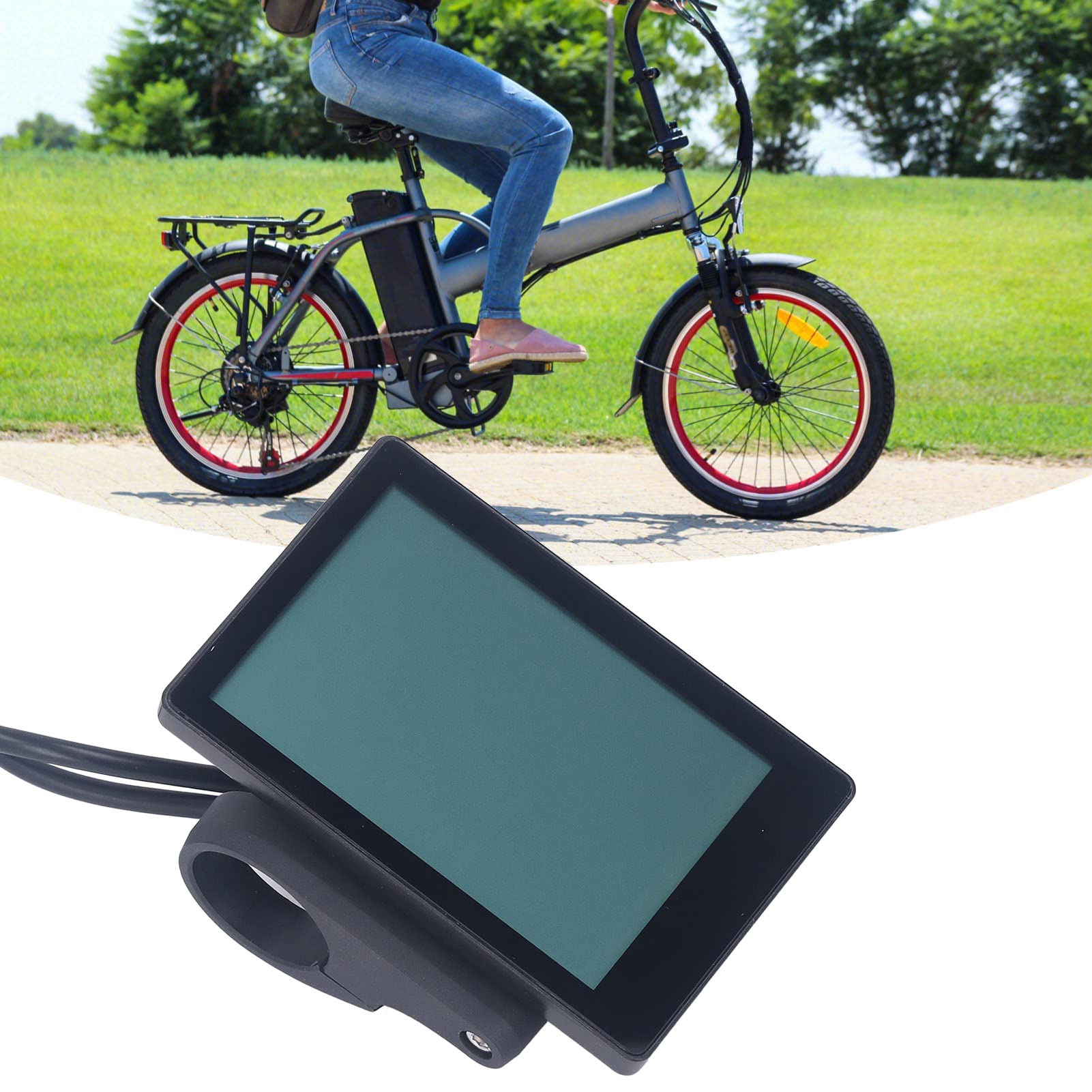Buachois Pantalla LCD Impermeable para Bicicleta Eléctrica 24V 36V 48V