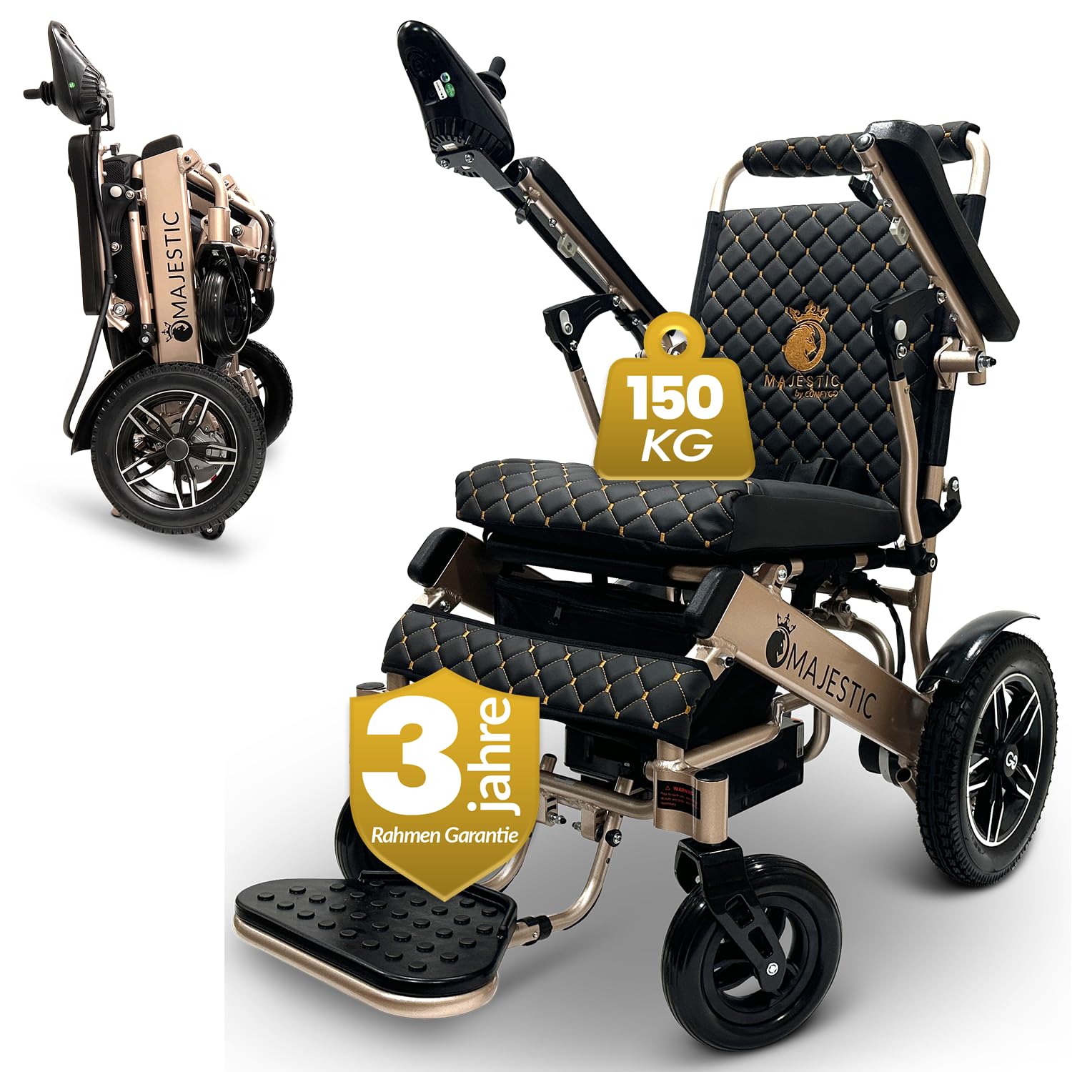 Majestic IQ-8000 Electric Wheelchair, 330 lbs Capacity, Long Range
