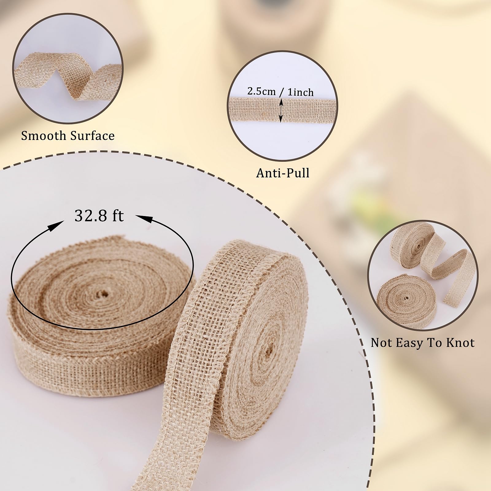 GXFCING Hessian Ribbon 25mm x 20 Meters - Image 3