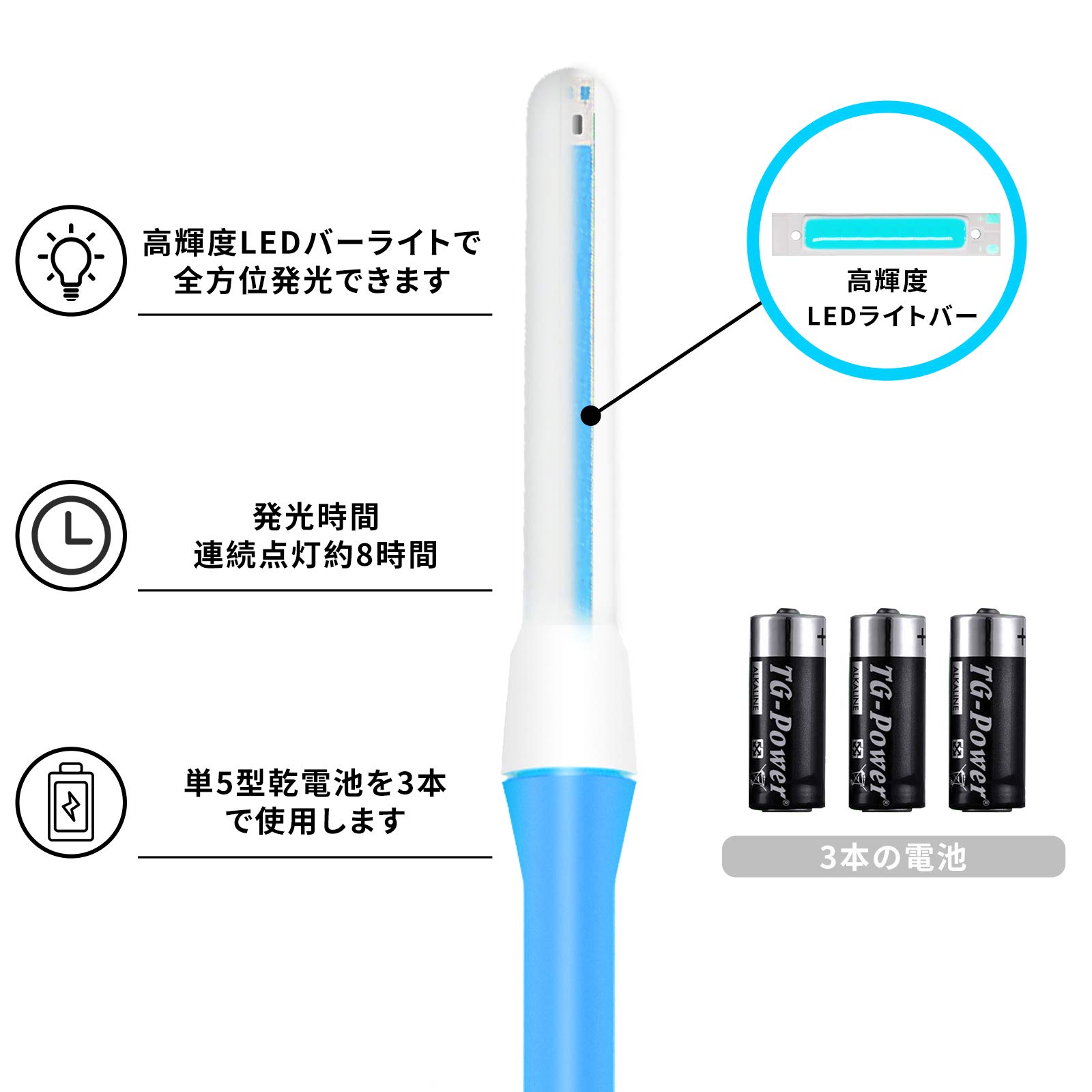 Amazon.co.jp: ペンライト ライブ 2本入り uo コンサートライト