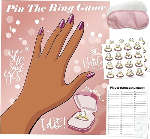 Miniatura 1 de Juegos de despedida de soltera para despedida de soltera, Pin the Ring on the Bride Game, Pin the Ring Game Bridal Shower Wedding Engagement Shower