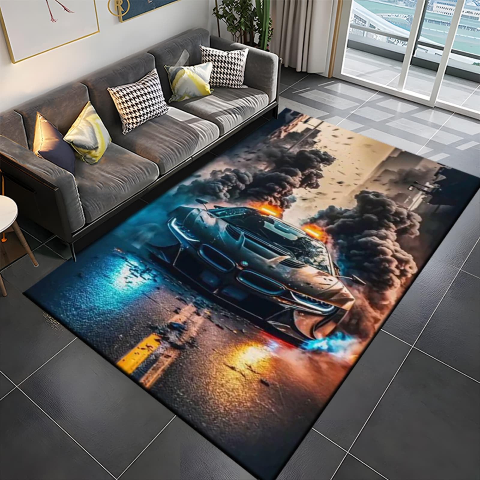Tapis Chambres Garçons Ado Course Classique Doux Antidérapant Salon 100x200 cm