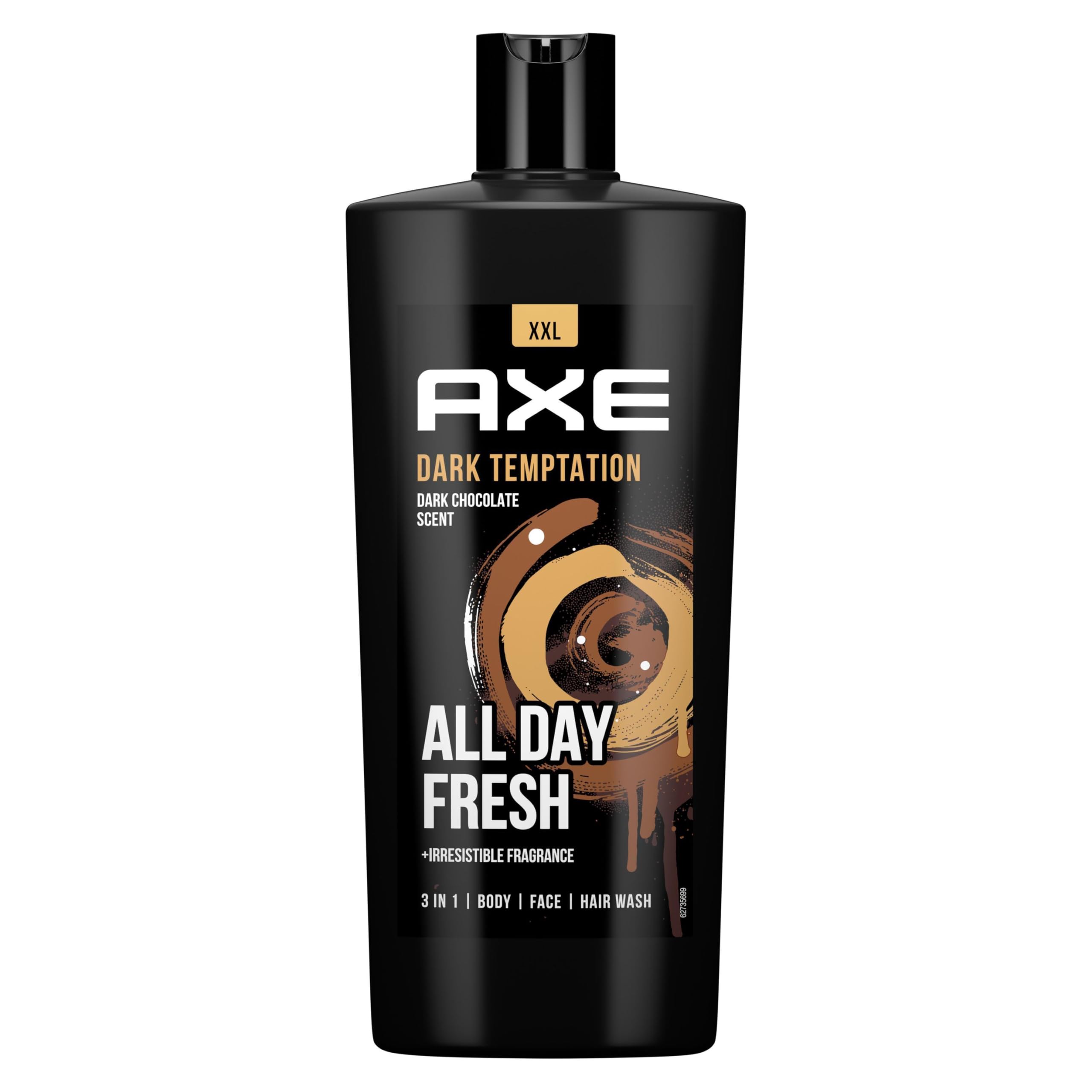 Axe 3 w 1 żel pod prysznic i szampon Dark Temptation XXL dla długotrwałej świeżości i zapachu po prysznicu, przetestowany dermatologicznie, 700 ml