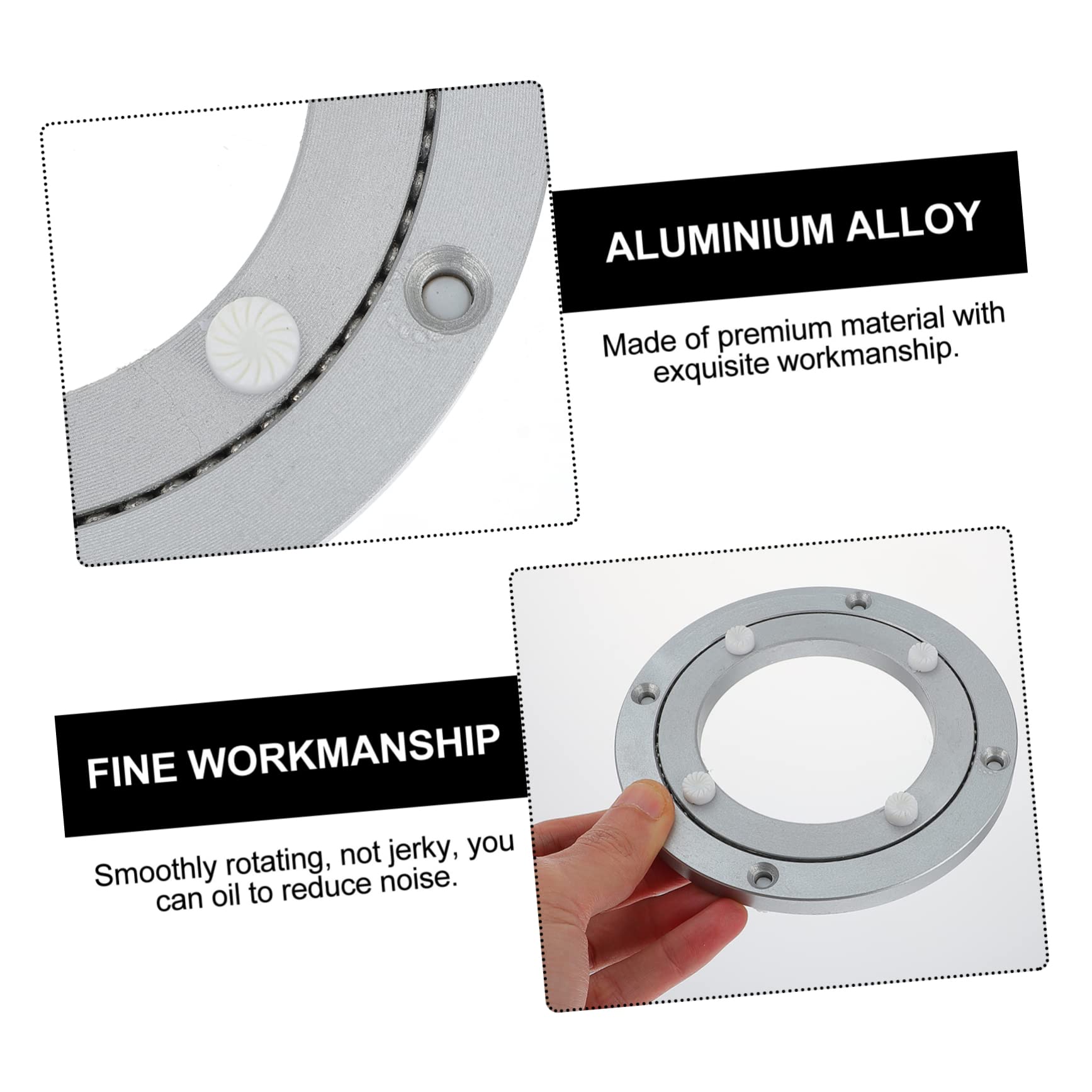 Plato Giratorio De Aleación De Aluminio Cojinete Profesional Para Mesa De Comedor Eslabón Giratorio Redondo Para Restaurantes y Hogares Base Duradera
