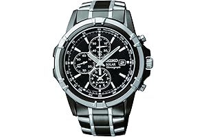 Men's Seiko Solar Watch SSC141: Solar Chronograph with Sophisticated Style and Reliability
