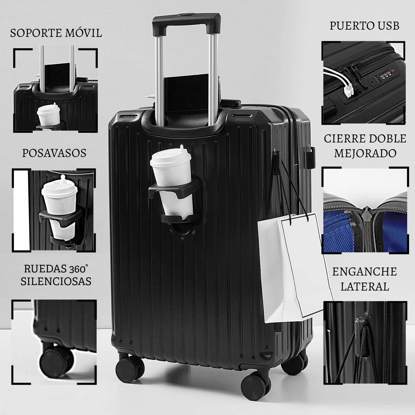 Maleta de Viaje Grande 76x50x32 cm Rígida ABS + PC con Cerradura TSA – Ideal para Facturación 23 kg, Ruedas Giratorias 360º Silenciosas — view 51