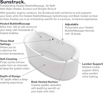 Kohler K-1966-GHW-0 Sunstruck Bathtub, White - Amazon.com