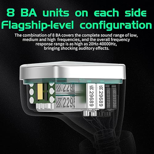 Miniatura 8 de CCA KZ AS16 PRO - Auriculares con monitor de oído, 16BA, controladores de armadura equilibrada, HiFi IEM, auriculares de alta claridad para juegos