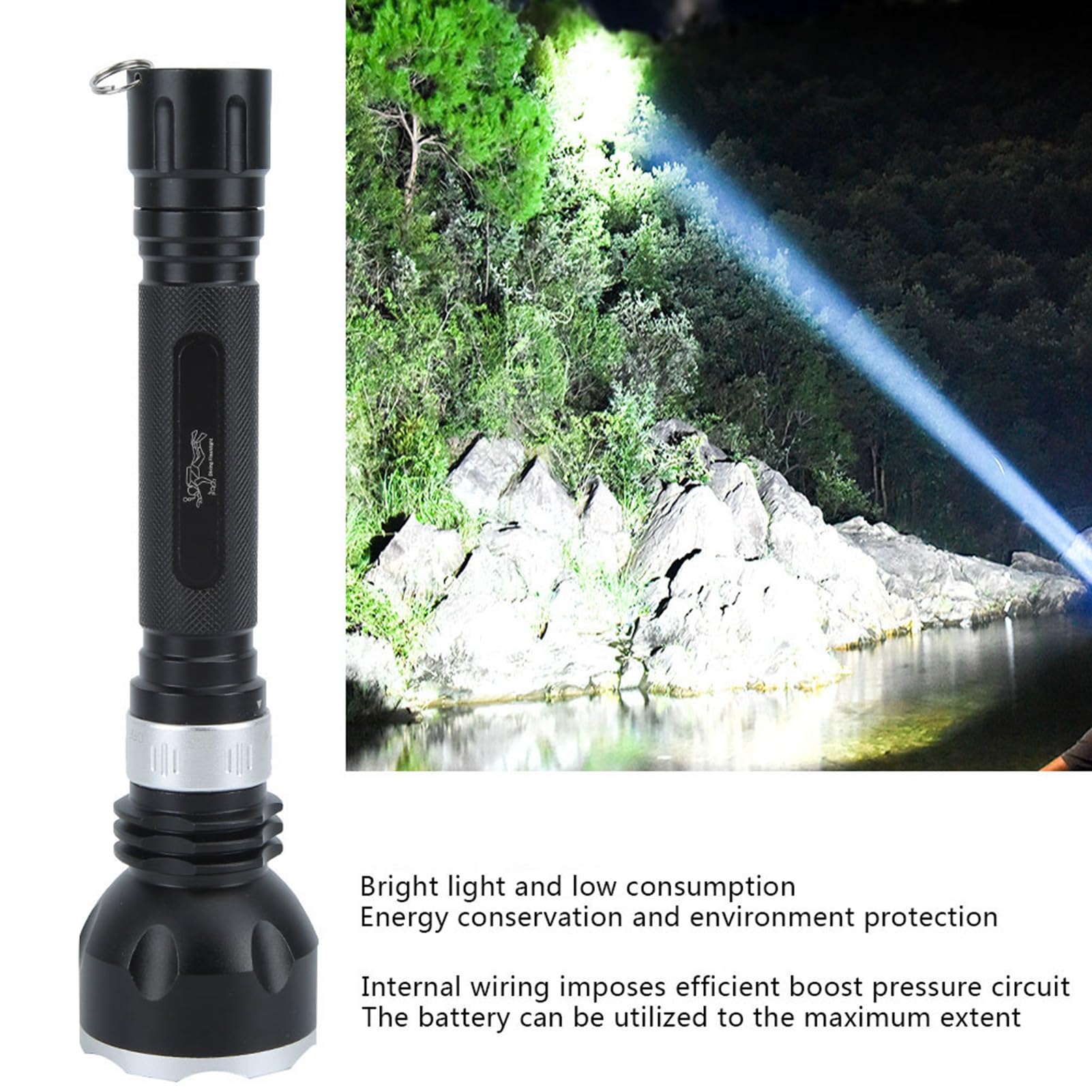 Torcia subacquea a LED in lega di alluminio Torcia subacquea esterna impermeabile a forte luce 100M per arrampicata in campeggio
