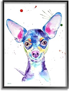 Stupell Industries Happy Chihuahua Casual Composition Giclee Framed Wall Art, Design by Jen Seeley