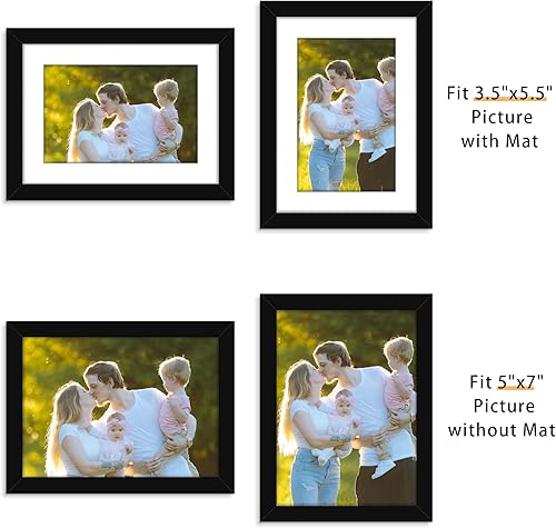 Miniatura 2 de Picrit - Juego de 12 portarretratos de 5 x 7 pulgadas para colgar en la pared o exhibir sobre una mesa, para fotos de 4 x 6 con paspartú o 5 x 7