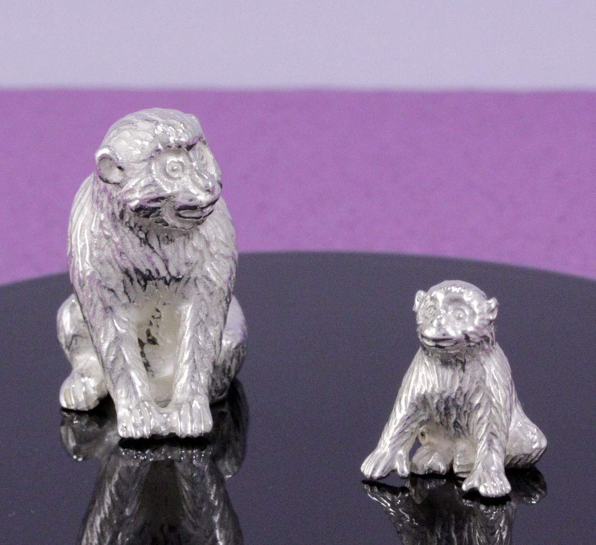 Amazon.co.jp: 置物 干支 銀製 申・猿・さる・サル 福鈴猿 （梅都工房