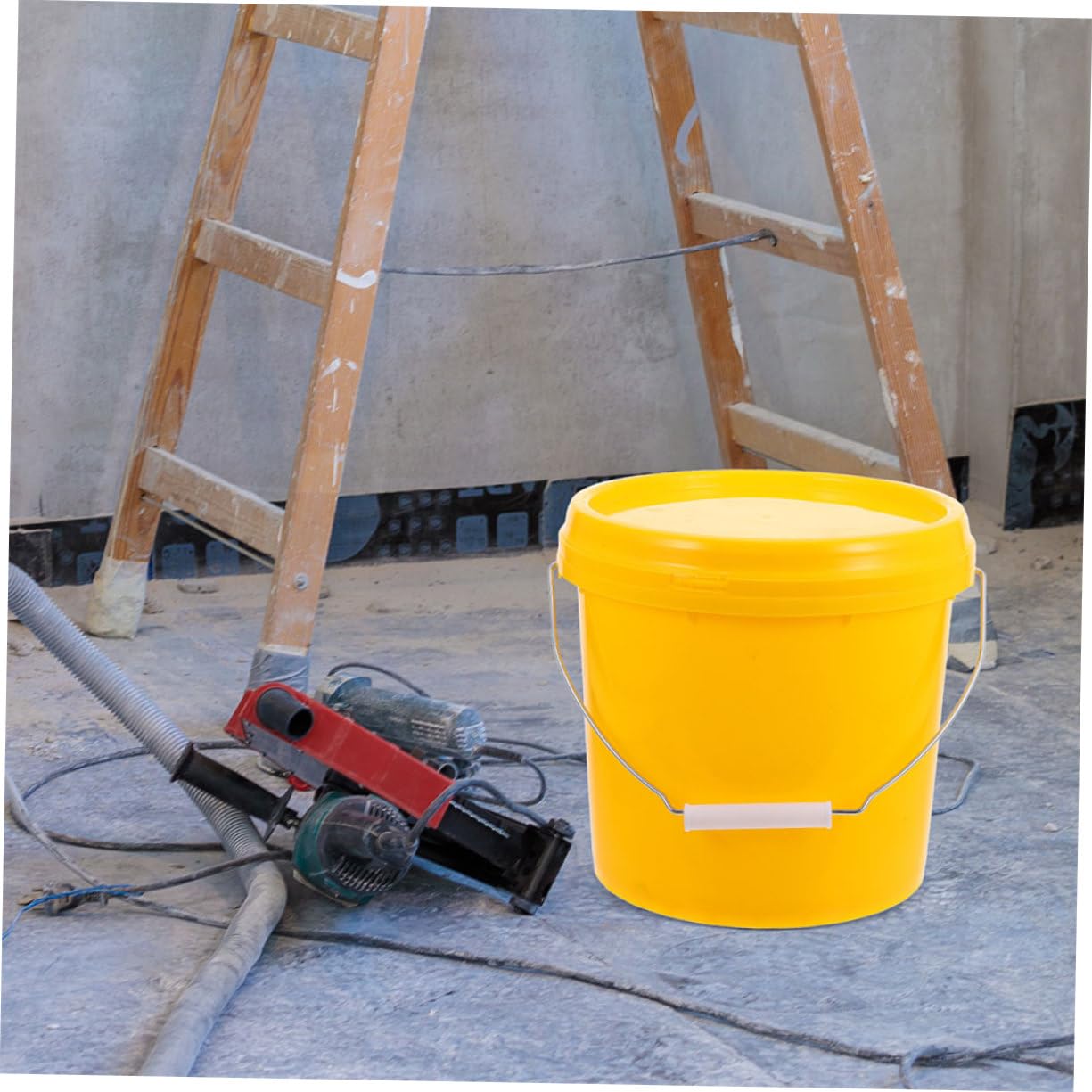 Secchio Ermetico Tondo Portatile da 5l con Manico in Pp, Coperchio a Tenuta Stagna, per Uso Domestico e Conservazione, Costruzione Rinforzata e Resistente