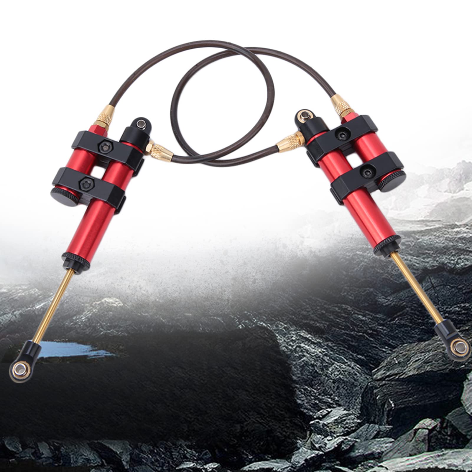 SustVita 2pcs RC Car Shock Absorber, Outlast Metal Shock Absorber with Springs, Suitable for SCX10 D90 4 1/10 RC Model Vehicles (100m)